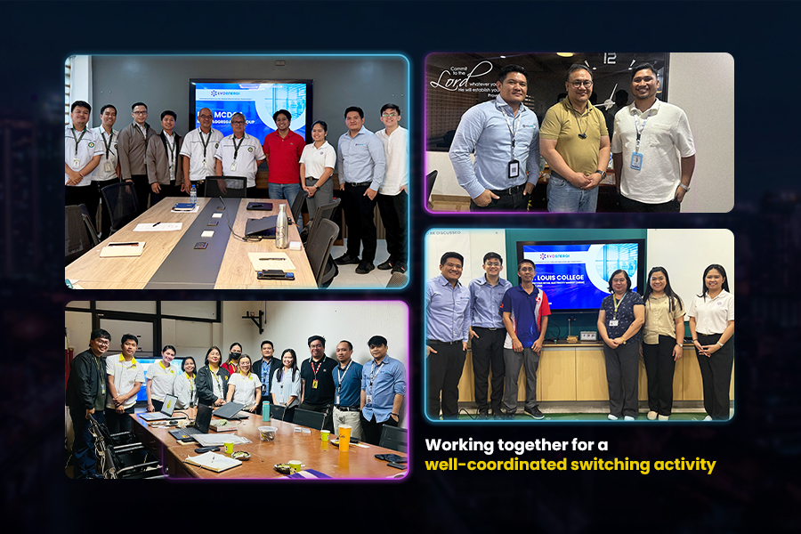 EvoEnergi working together for a well-coordinated switching activity: (from Left to right: Meetings with PANELCO III, BATELEC I, BATELEC II and LUECO)