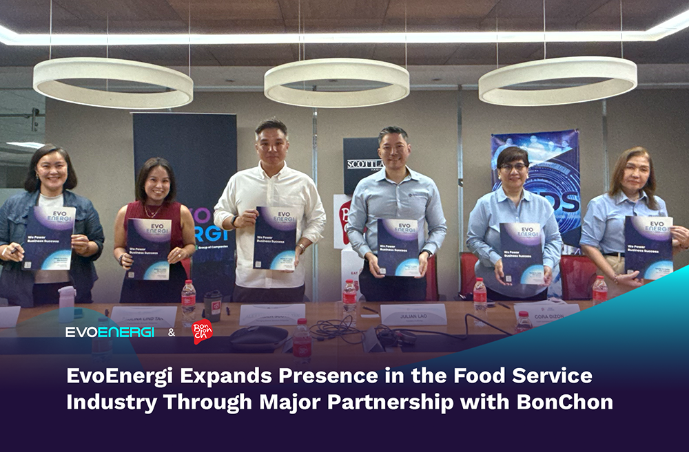 Representatives from Bonchon Philippines and EvoEnergi gather for the ceremonial signing of their Retail Supply Agreement, marking the start of a strategic partnership under the Retail Aggregation Program. Representing Bonchon Philippines are Paulina Lind Tan, Finance Director; Czharin Docusin, Accounting Manager; Ria Rivera, Senior Human Resources Manager; Gem Ampas, F.HAUS Human Resources Manager; Emily Bulatao, Administration Manager; and Rona Isidro, IMDS Human Resources Manager. Representing EvoEnergi are Julian Lao, President; Cora Dizon, Chief Operating Officer; and Mel Ocampo, Strategic Adviser.